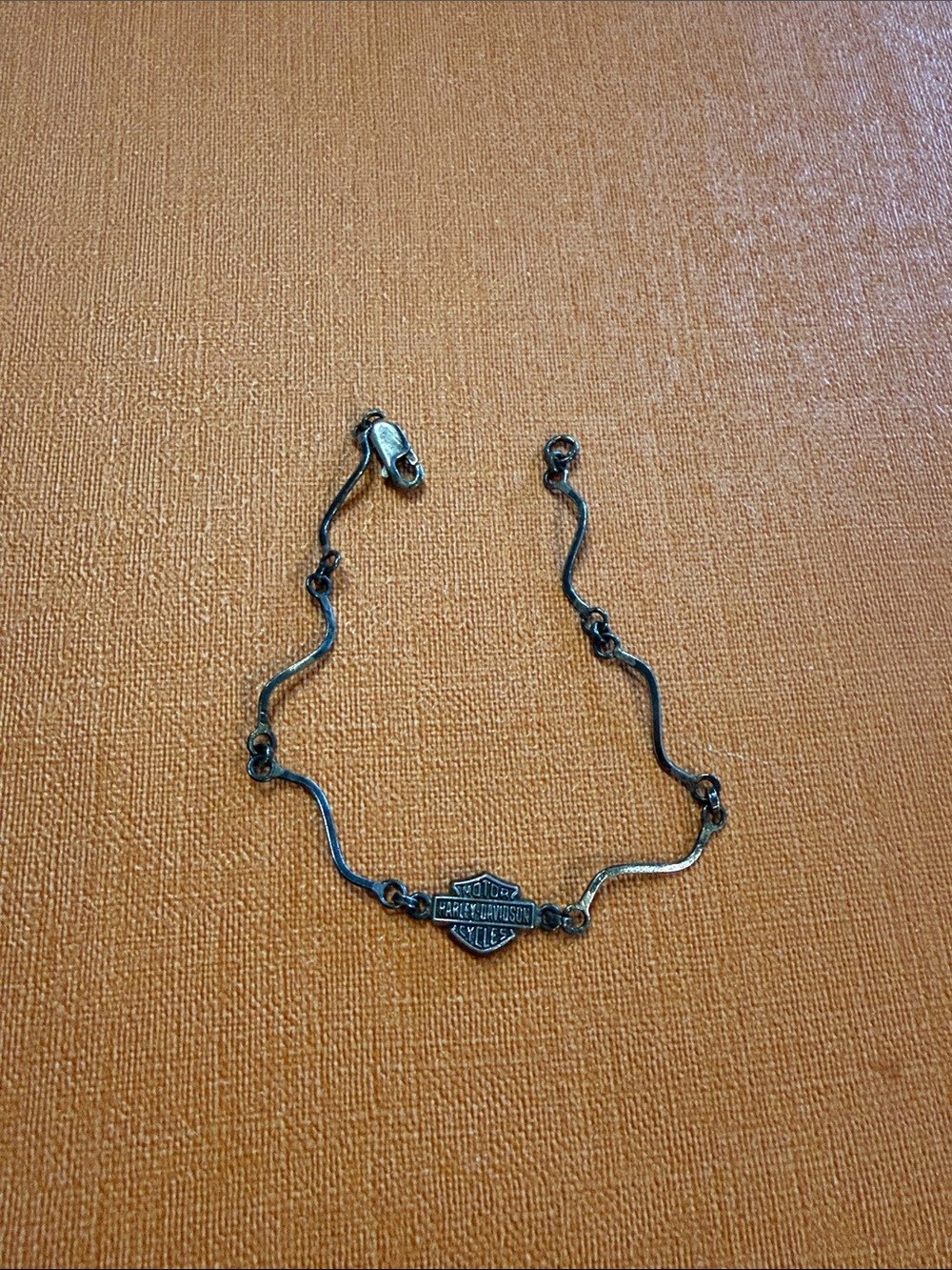 Harley-Davidson Black Silver Logo Chain Bracelet
